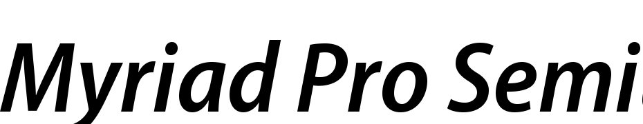 Myriad Pro Semibold SemiCondensed Italic Font Free Download